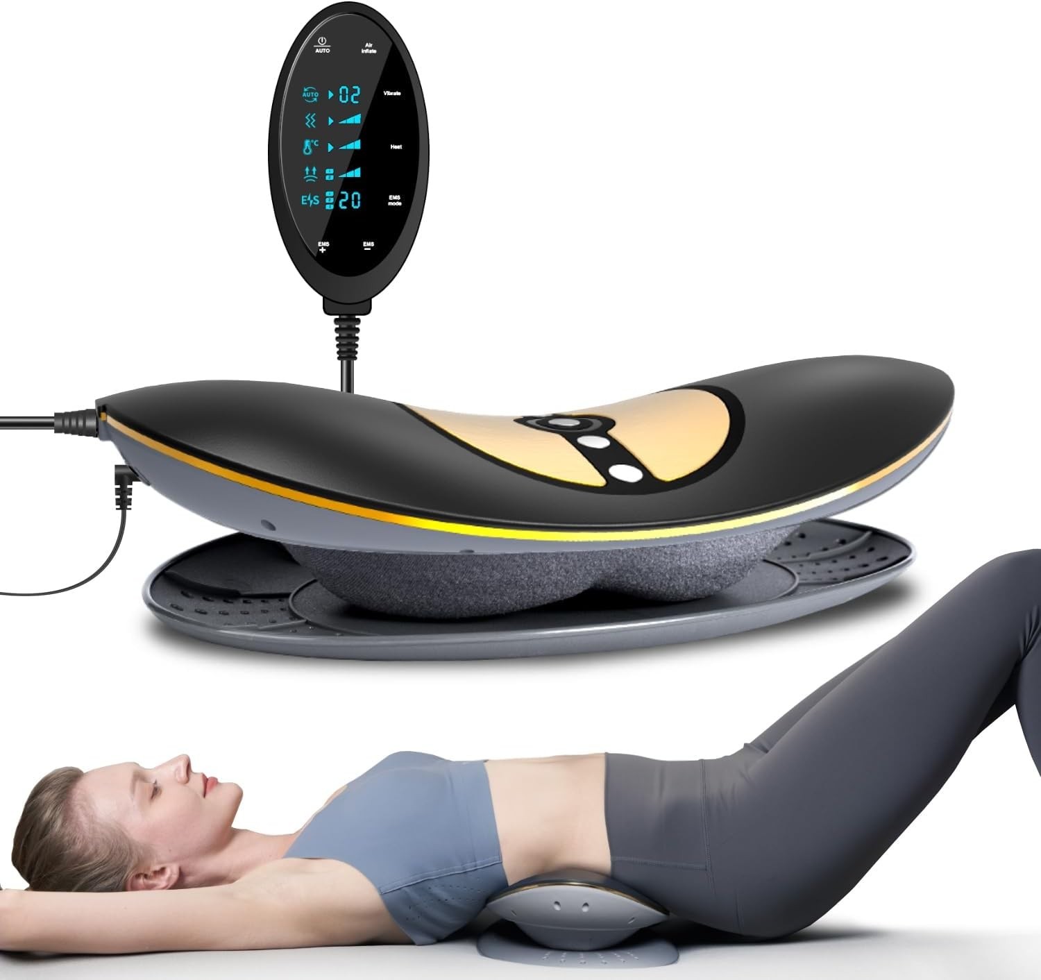 Electric Lumbar Traction Device, Multifunctional Back Traction Device with Dynam