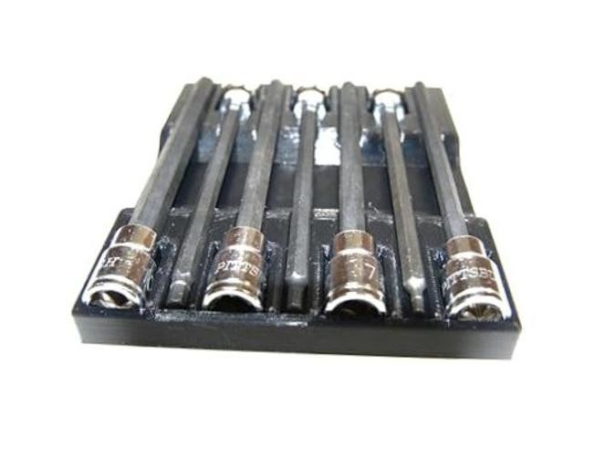 Magnetic Long Hex Socket Organizer – Fits Most Metric Long Hex Socket Sets –
