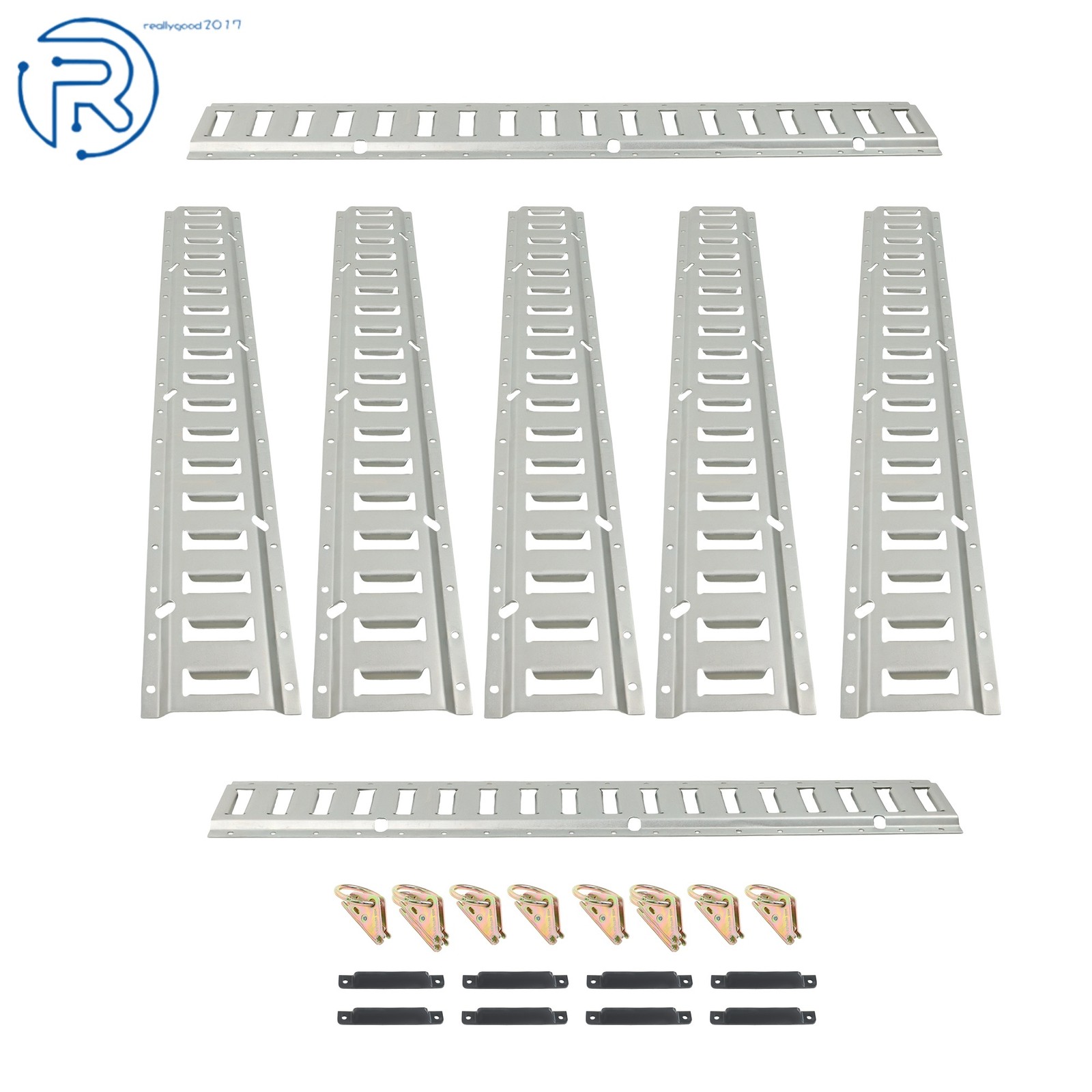 New Steel E Track Tie Down Rail Kit Silver Galvanized 24 Pack 3' Secure Cargo