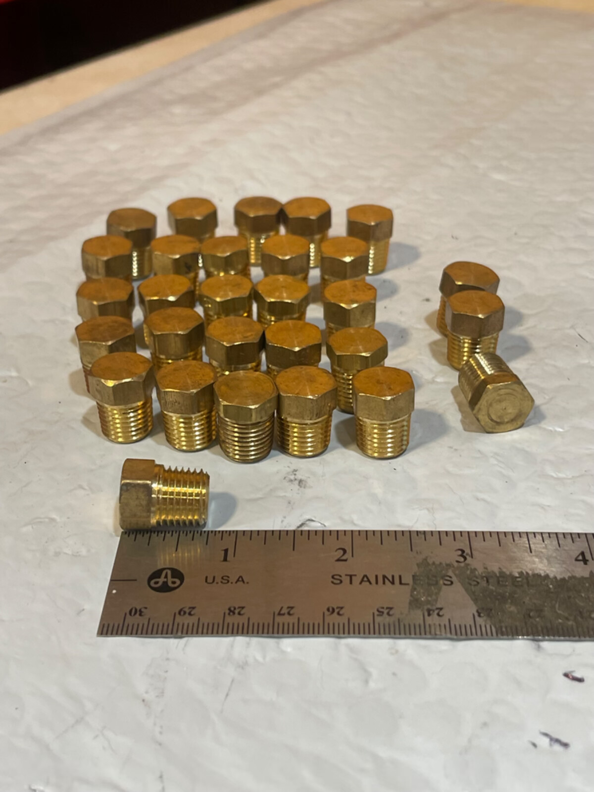 25 Parker Hannifin 218P-6 Brass Hex-Head Plug Pipe Fitting, 3/8" Male Thread (S4