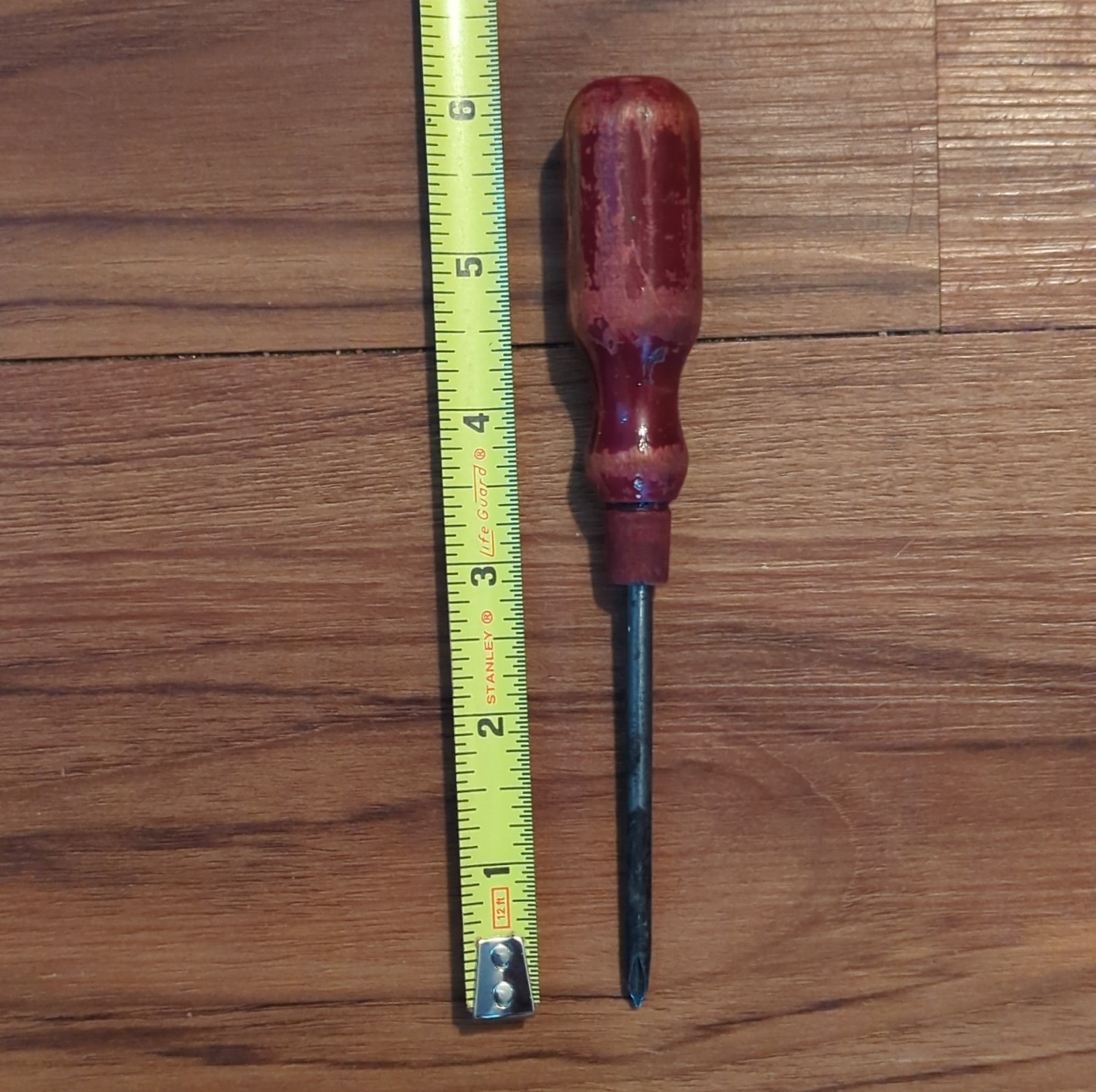 Vintage Original Phillips Screwdriver with Red Wooden Handle Collectible