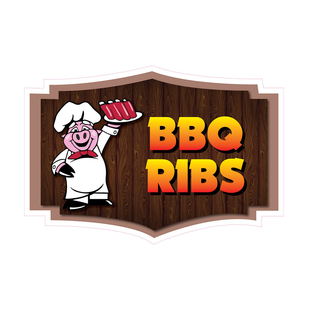Food Truck Decals Bbq Ribs Restaurant & Food Concession Concession Sign Brown