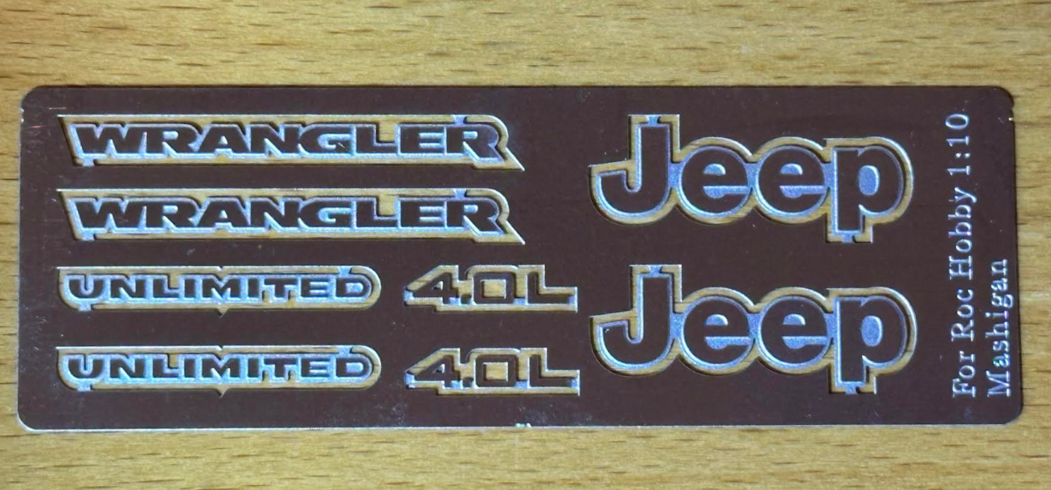 Metal Upgrade METAL JK LOGOS For FMS Mashigan JEEP YJ Wrangler