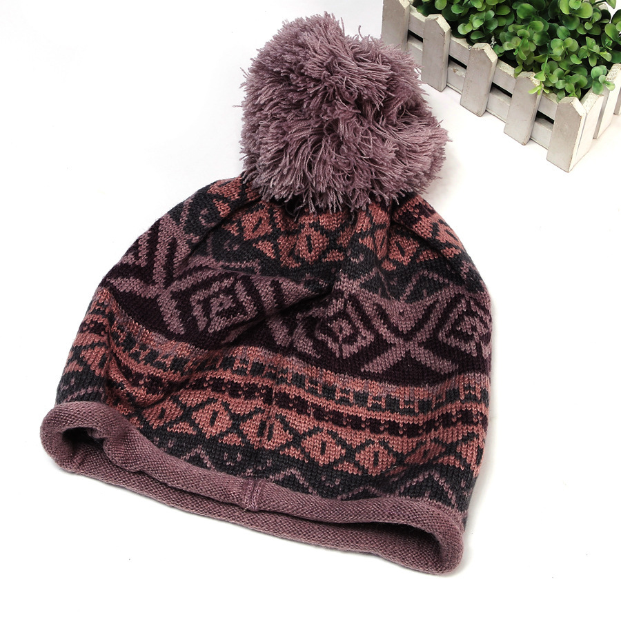Hand knit Crochet Thick Baggy Beanie Pom Pom Warm Winter Ski Hat Soft Cap F116