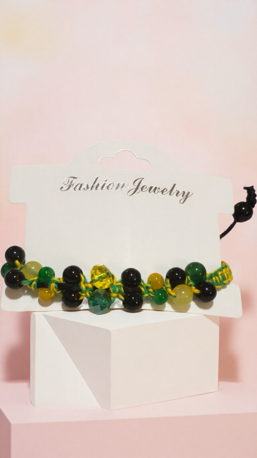 “Forest Ember” Crystal + Glass Beads Handmade Bracelet