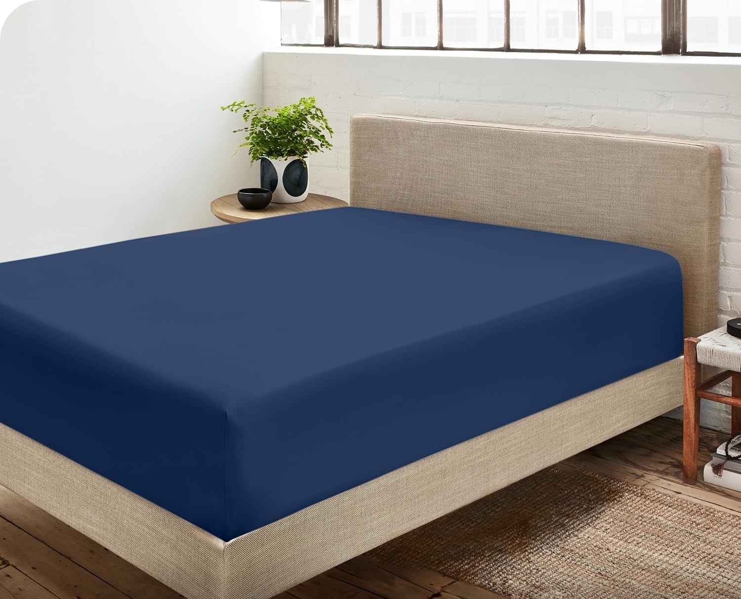 Bare Home Dark Blue Twin XL Ultra Soft Microfiber Fitted Sheet 39" x 80" NWOT