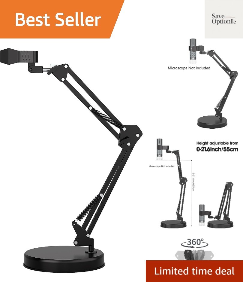 Flexible Arm Stand for Digital Microscope, 21.6” Height Adjustable Bracket