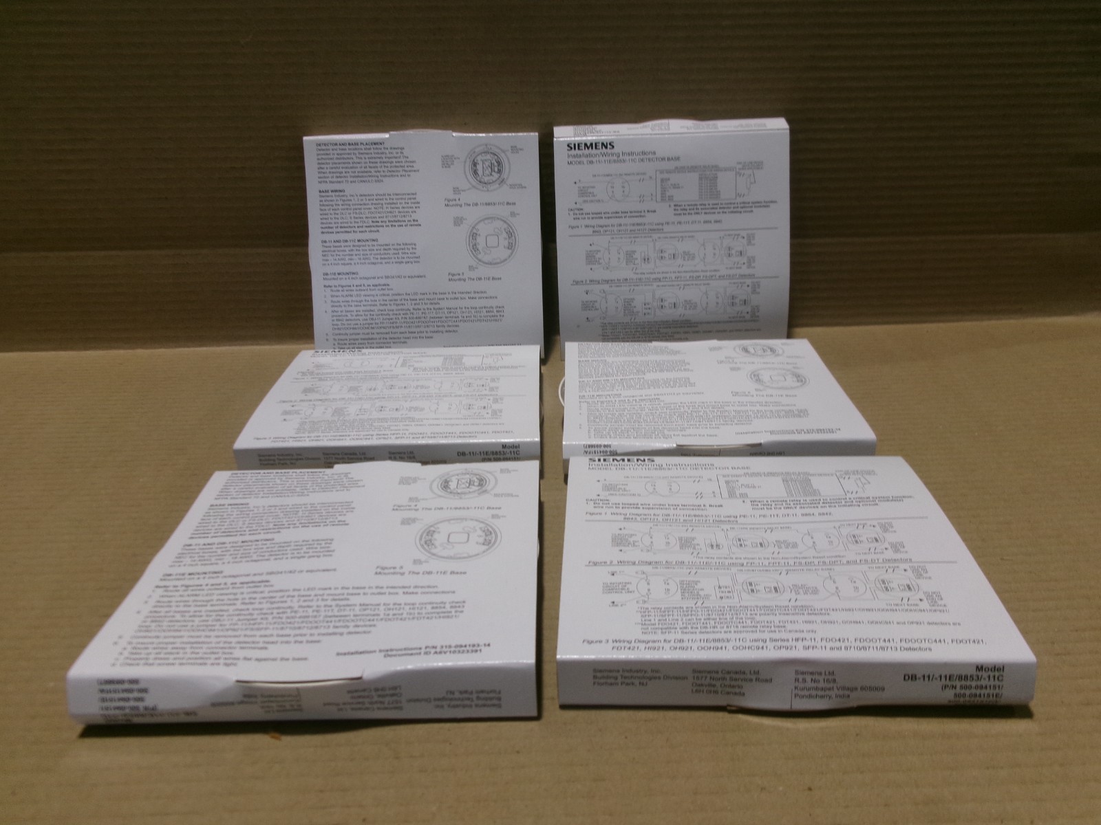 New Lot of 6 Siemens 500-094151 Detector Bases Fire Alarm