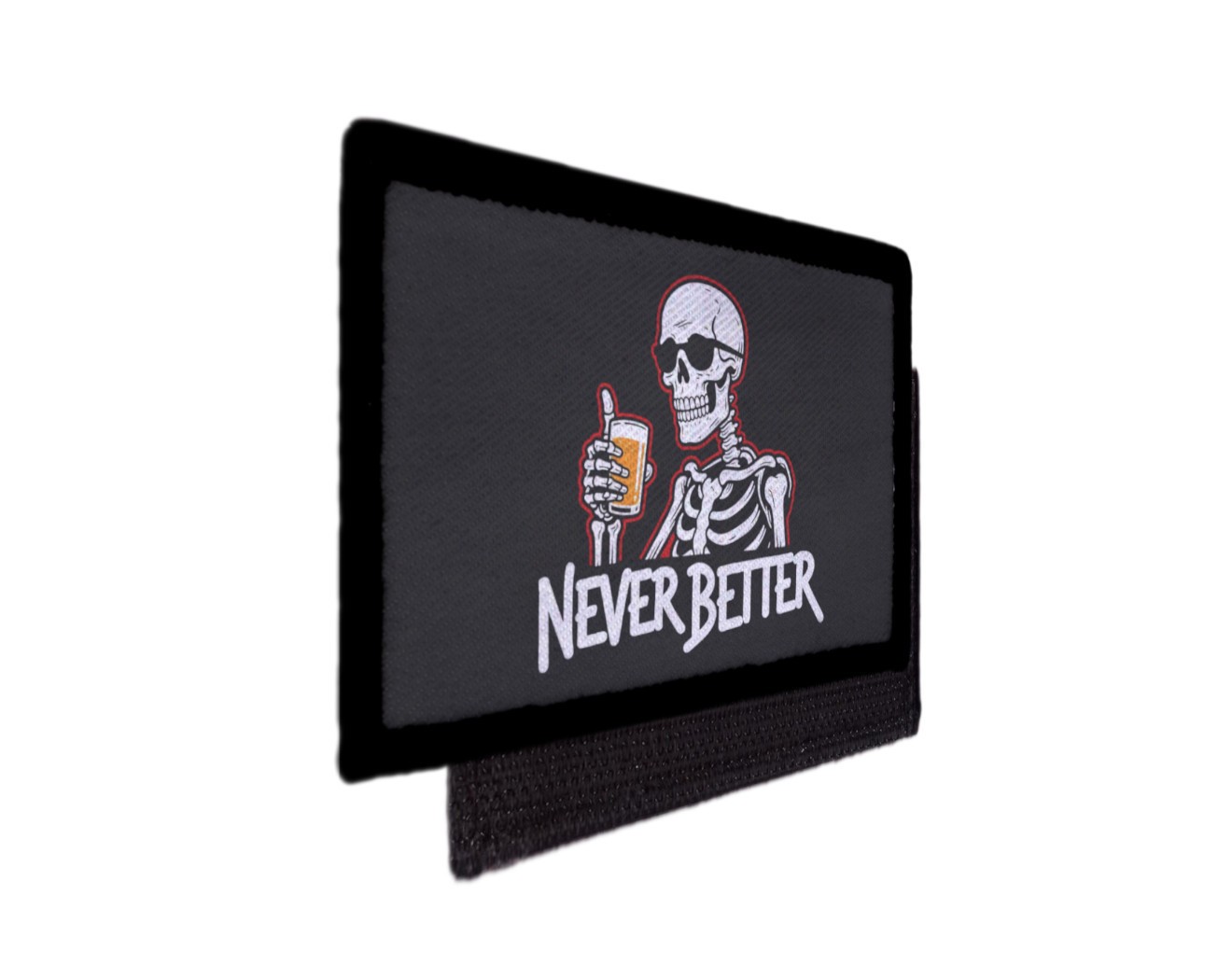 Never Better Skeleton Beer Mottivational Patch Morale Hook Tactical [sub]