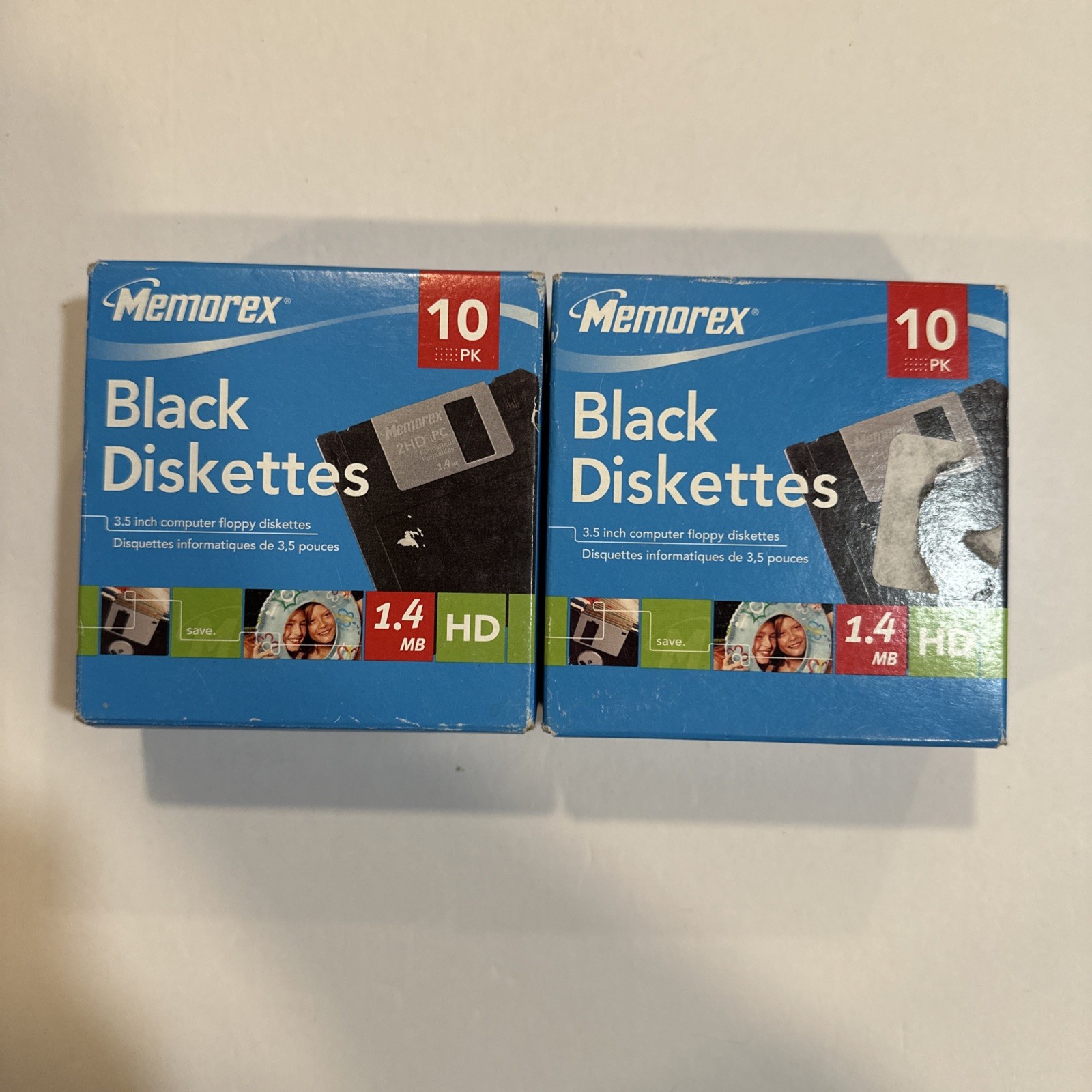 Memorex Black Diskettes 10 Pack New 3.5" Computer Diskettes 2 Boxes