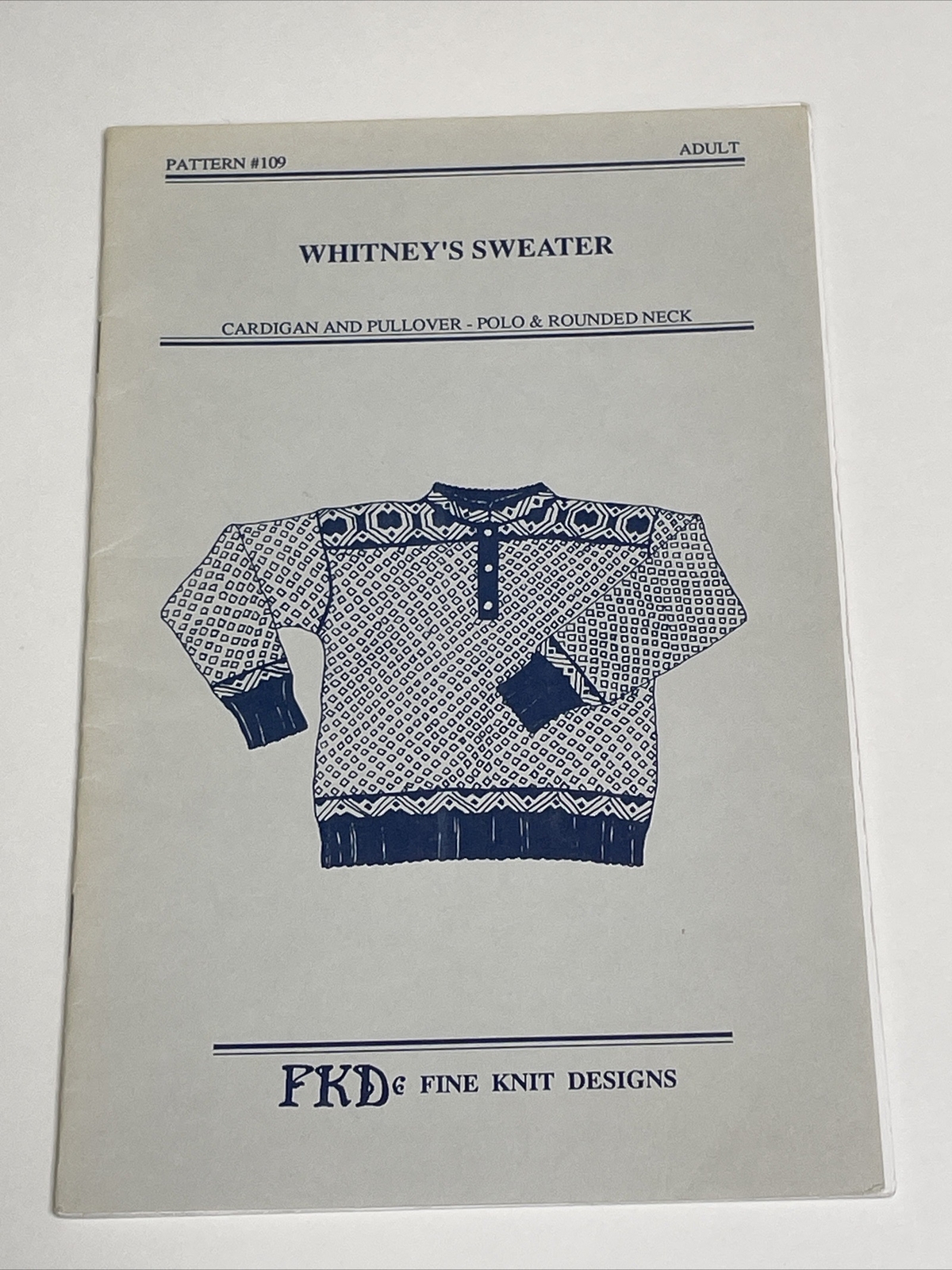 Fine Knit Designs Whitney's Sweater Cardigan & Pullover Adult Knitting Pattern