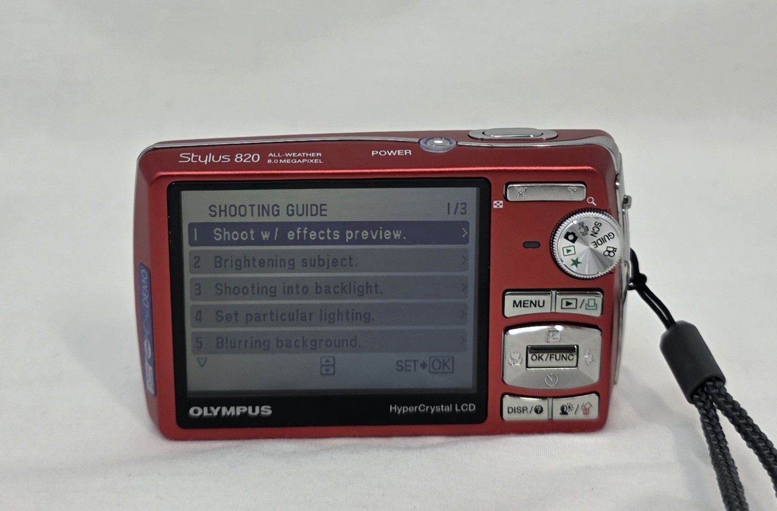 Olympus Stylus 820 8.0MP Compact Camera Red With Battery — TESTED WORKING