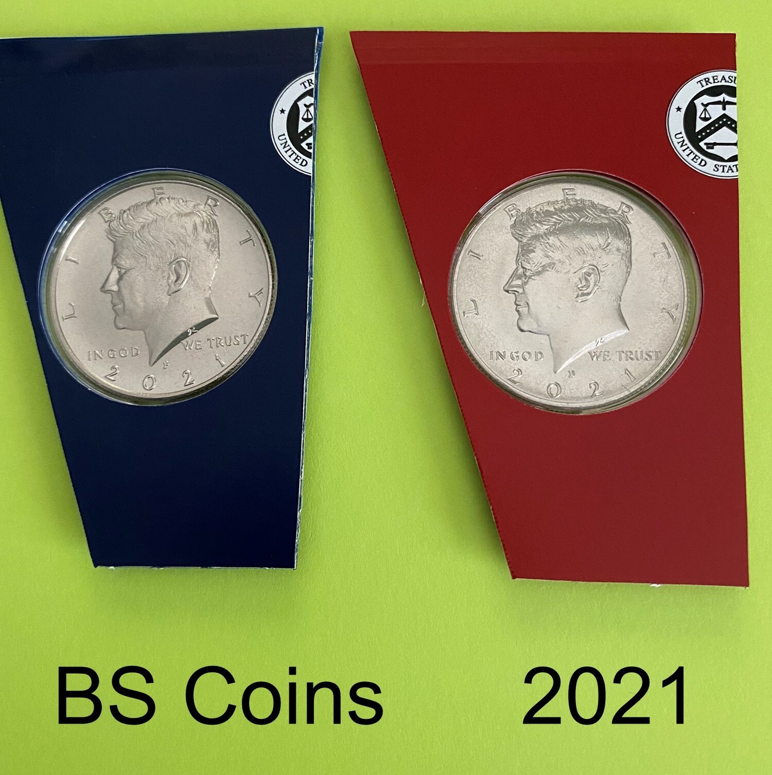 2021 P&D Kennedy Half Dlr in Mint plastic cut from US Mint Unc Sets - Ship TODAY