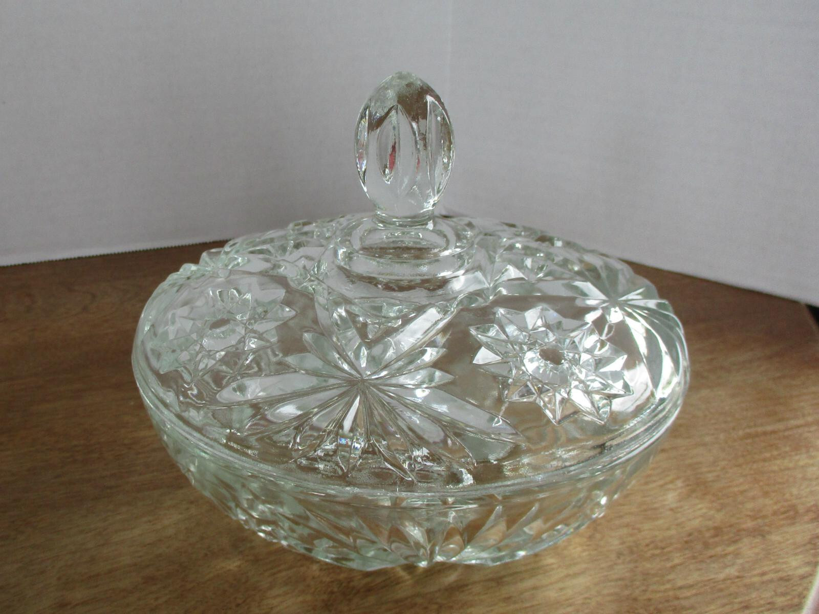 Anchor Hocking EAPC Star of David Lidded Candy Dish 7-1/4" W x 2-1/2" H