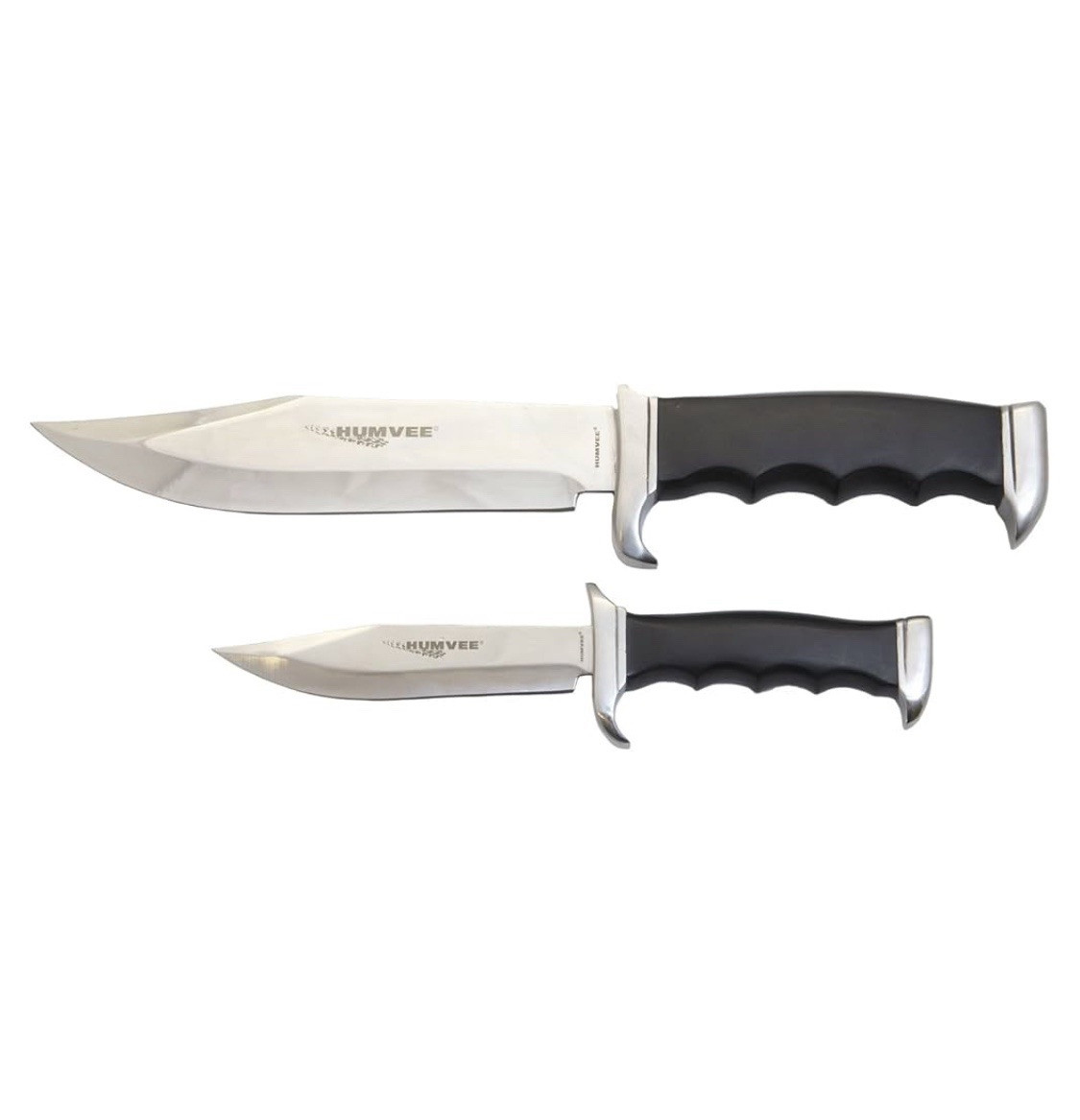 HUMVEE 2Pc. Large/Small Mirror Polished Bowie Knife Combo Set W/ Sheath - (READ)