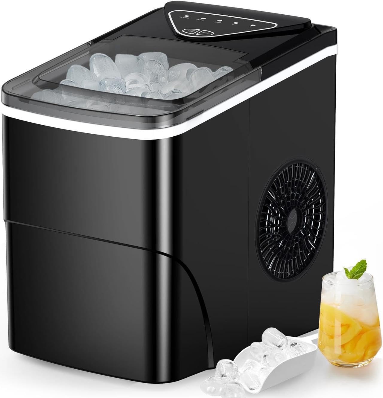 Totnz Countertop Ice Maker Machine, 26lbs in 24Hrs, 9 26lbs, Ink Black