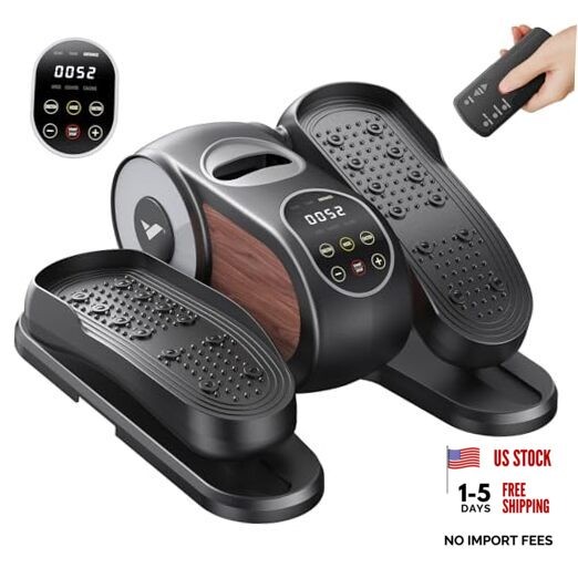Under Desk Elliptical Machine, Leg Exerciser While Sitting for Seniors Black