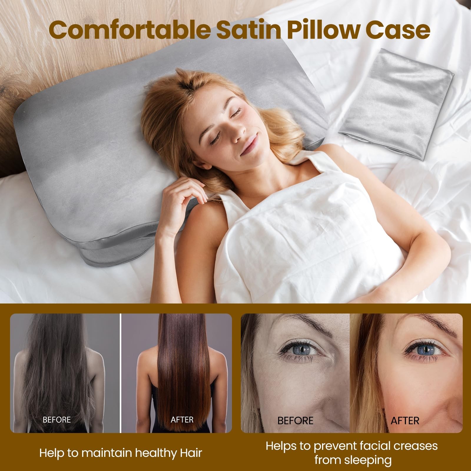Thickened Satin Pillowcase for Cervical Pillow, Smooth & Soft Pillowcase, Con...