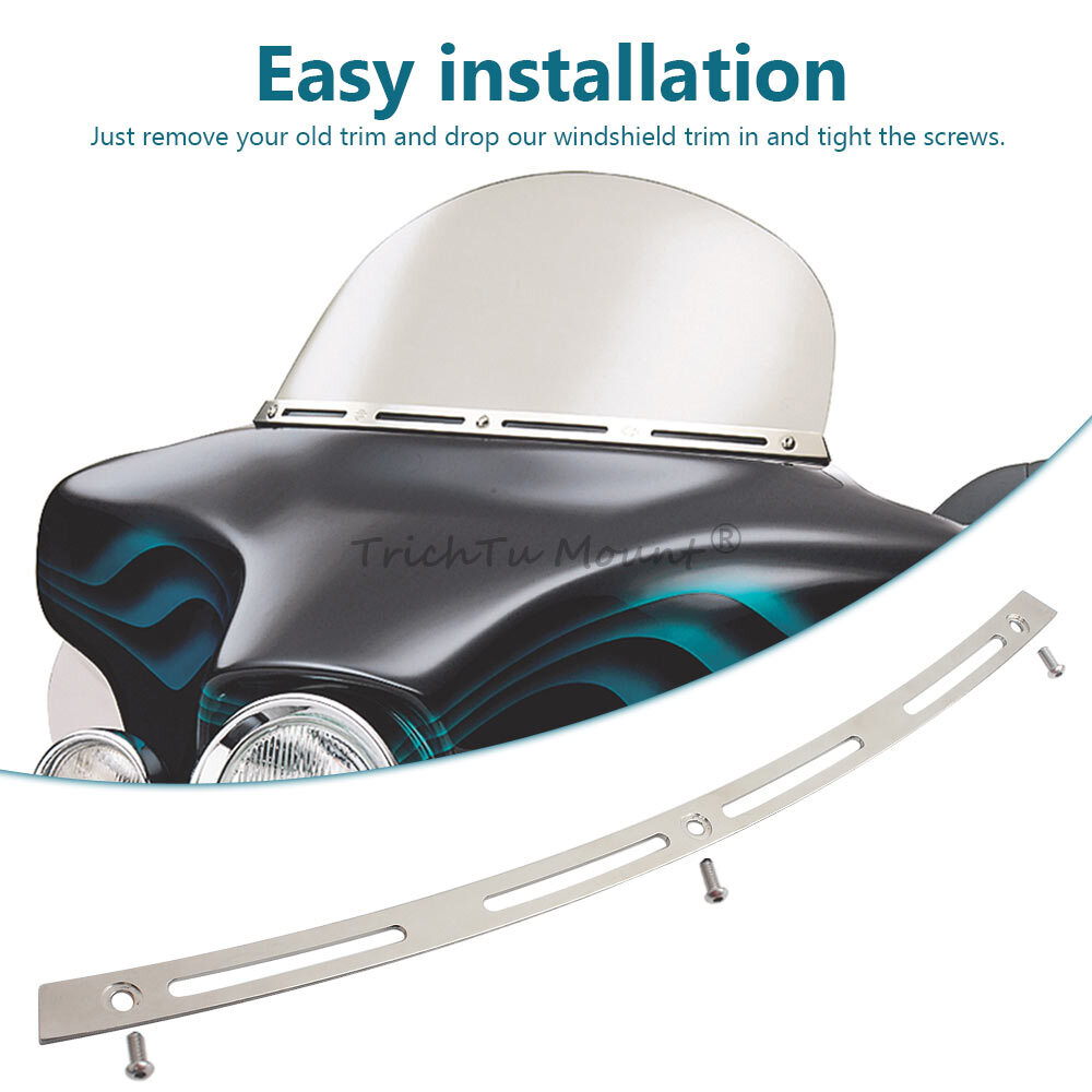 Chrome Slotted Windshield Windscreen Trim for Harley Electra Street Glide FLHX