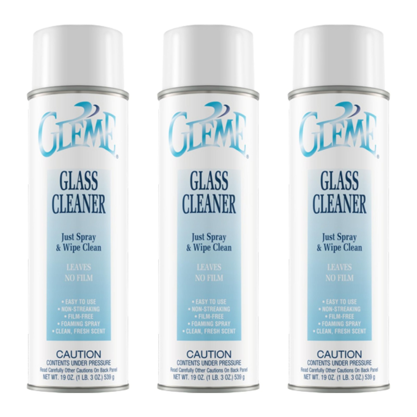 Claire CL050 GLEME GLASS CLEANER Net 19oz. (3 Pack)