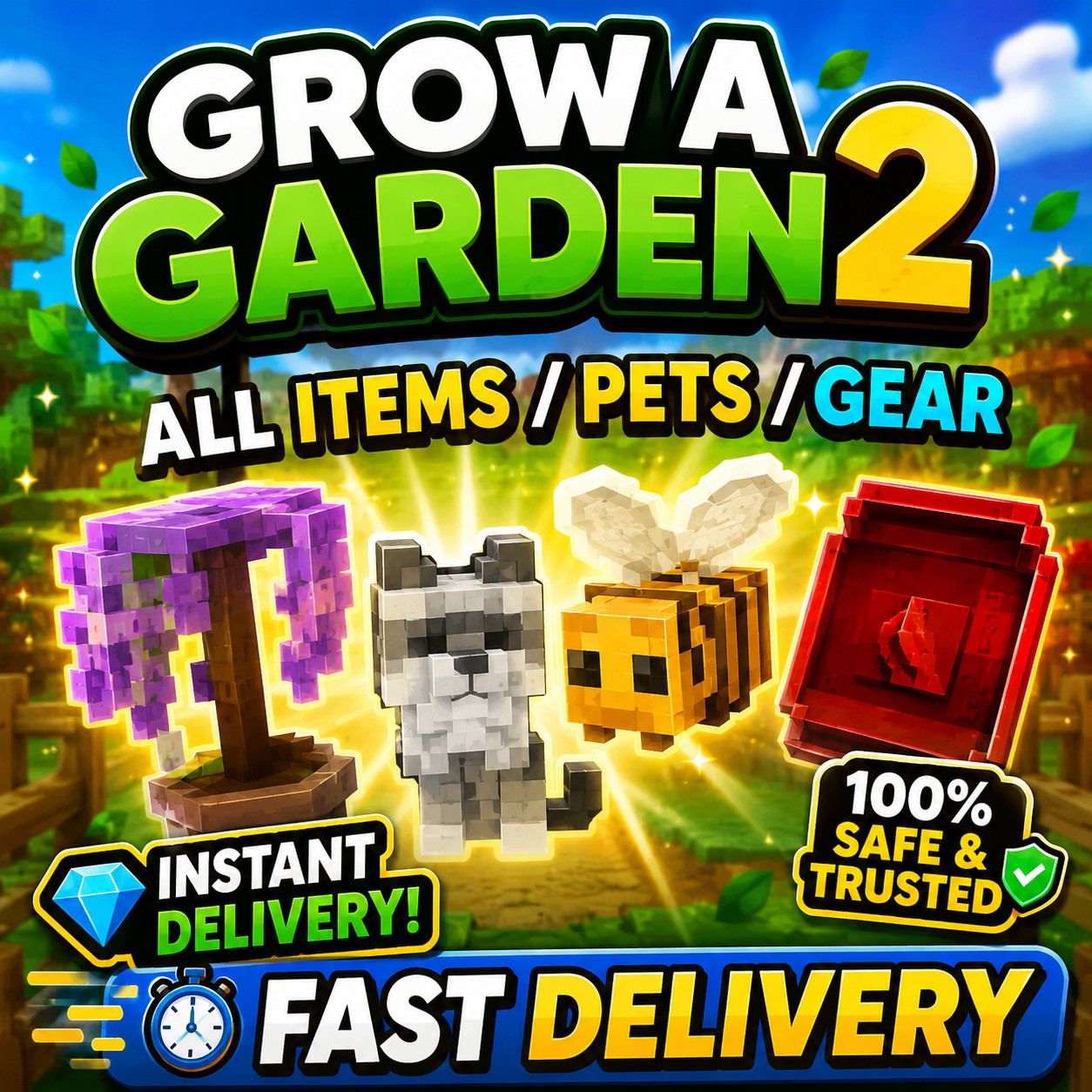 [🟢ONLINE] Grow a Garden 2 | All Items, Seeds, Sheckles | GAG2 | Black Dragon