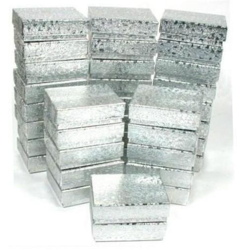 36 Cotton Boxes Silver Pendant Chain Jewelry Displays