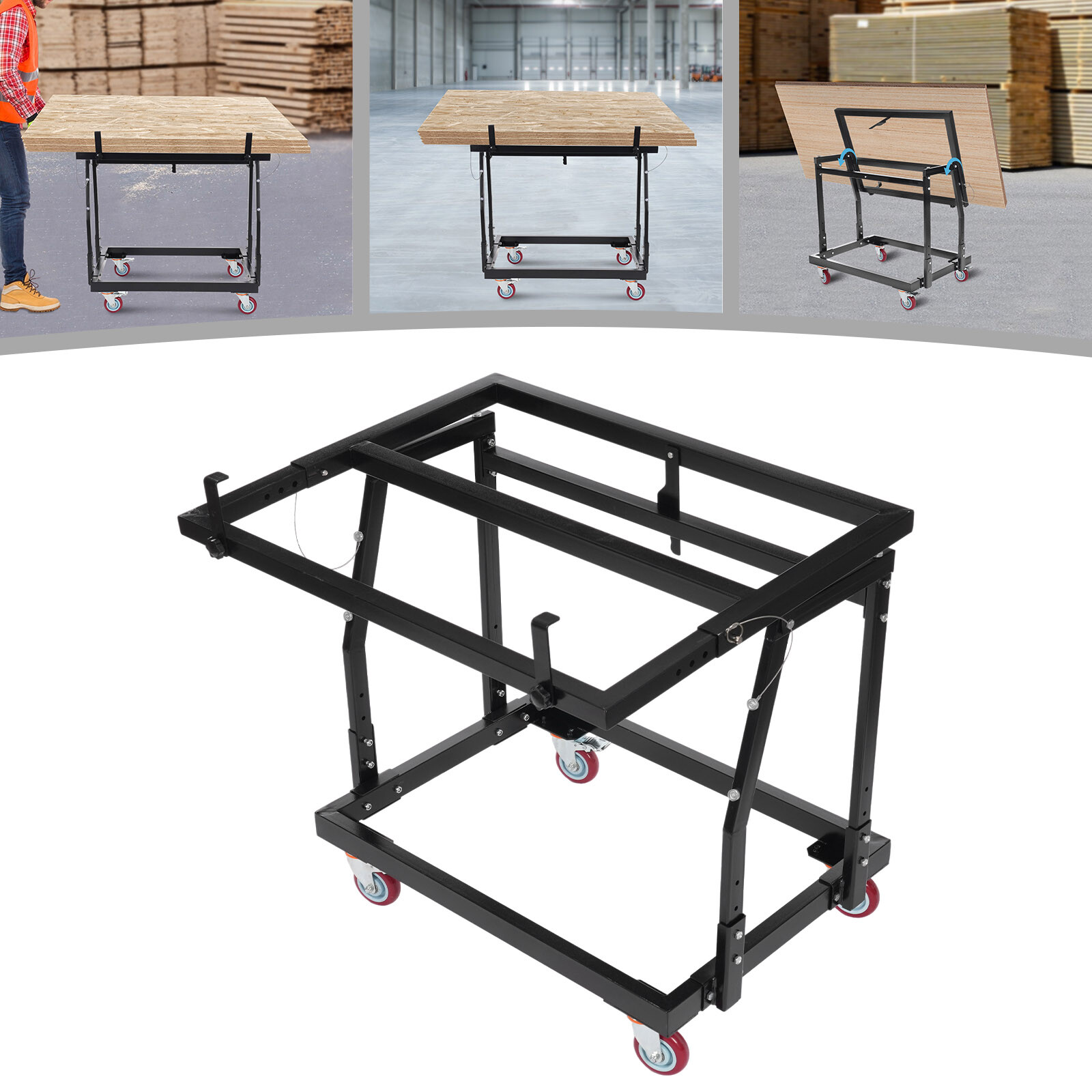 Heavy Duty Drywall Panel Cart, Panel Handler Cart, Tilting Panel Carts W/Casters