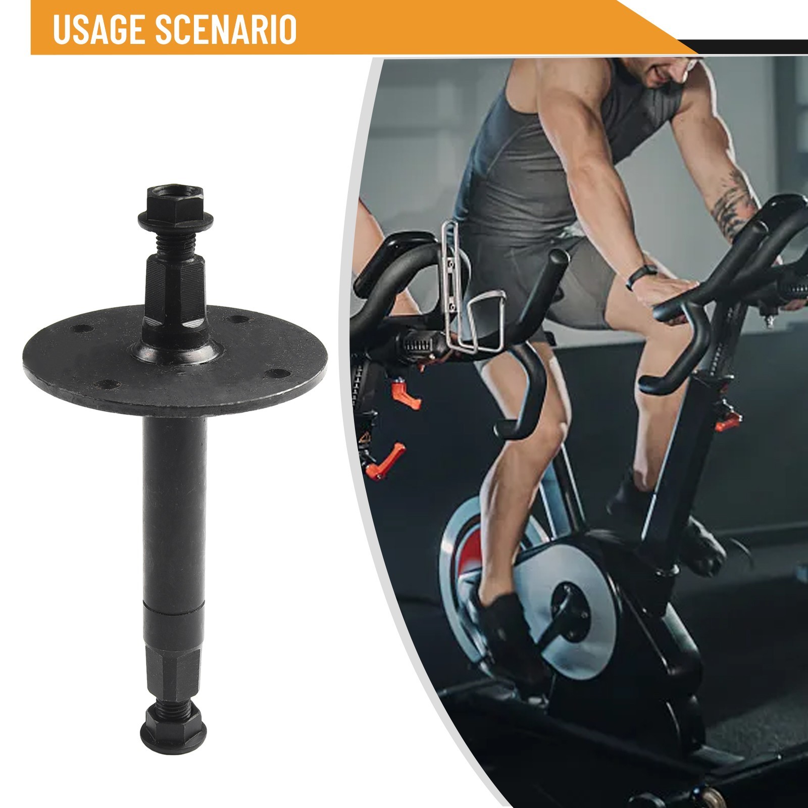 High Performance High Quality Middle Wheel Axle 1 Set 600g Black Exercise Bike