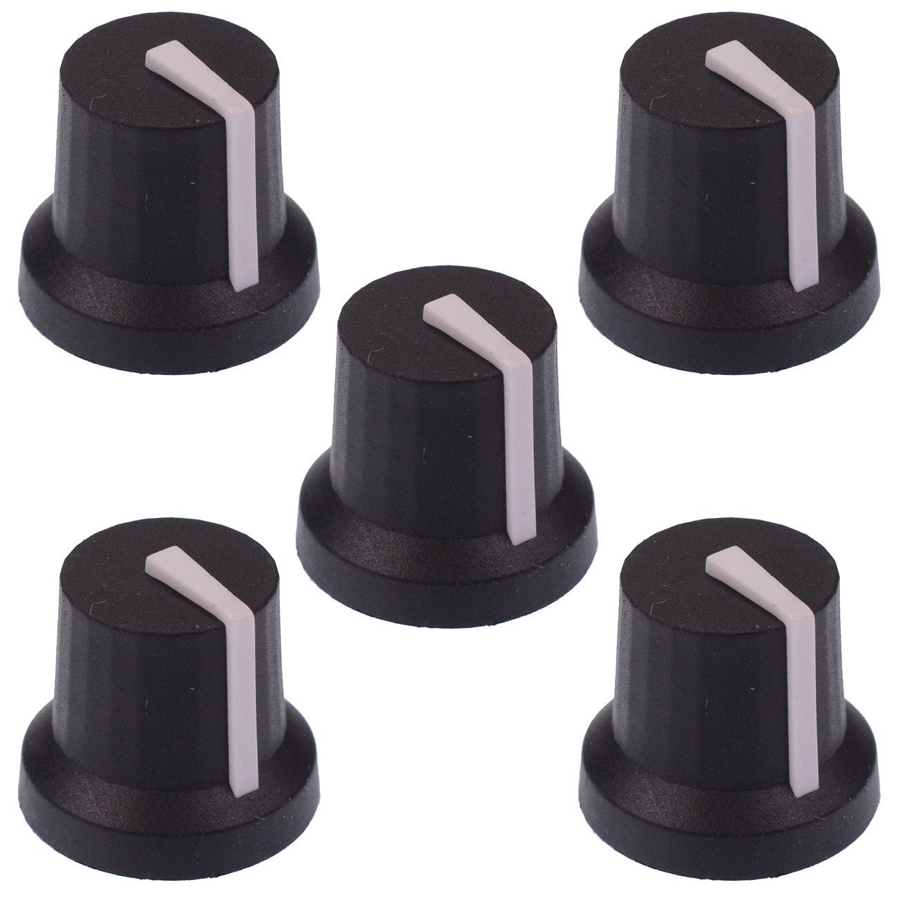 5 x White Soft Touch 6mm Splined Knob K87MBR