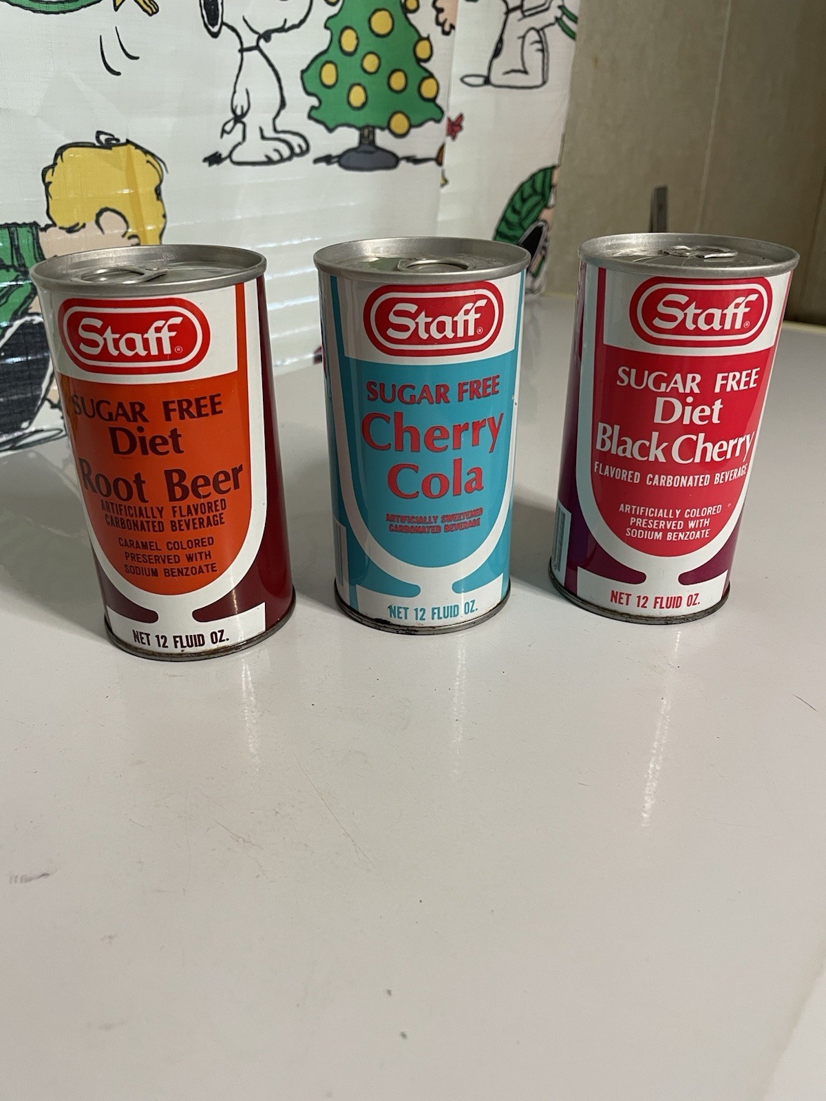 3-Staff Sugar Free-cherry Soda Cans Unopened-empty-Error