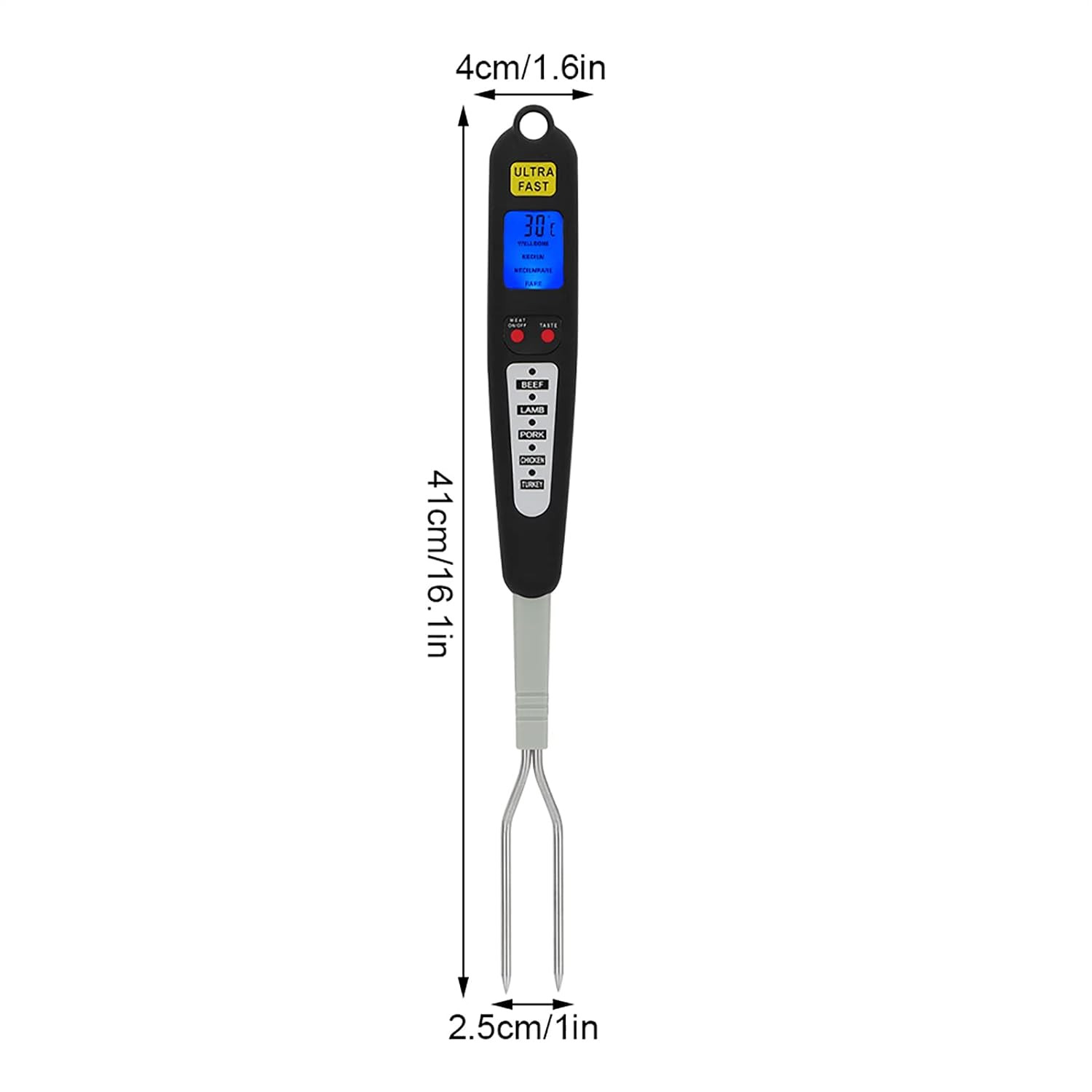 Digital Meat BBQ Thermometer Cooking Fork Read Dual Probe LED Display, Perfectly