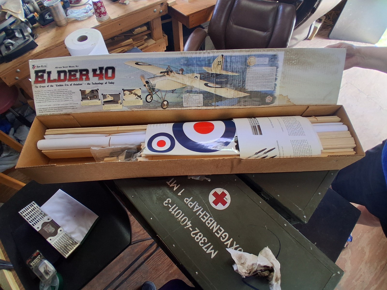 Top Flite Elder 40 Golden Era of Aviation RC Airplane NOB New Balsa Wood Plane