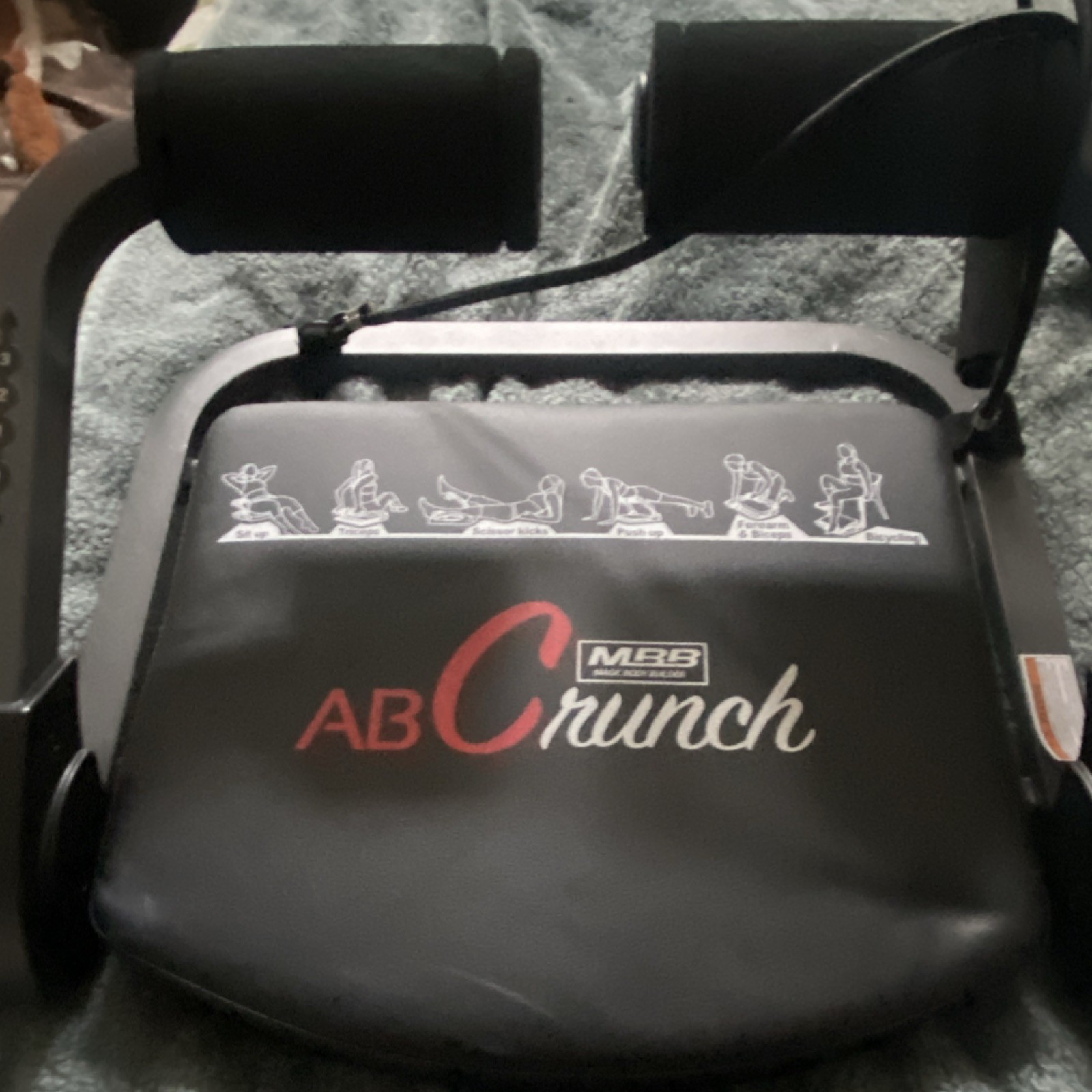 MBB Ab Crunch Machine Black Padded Handles Abdominal Gym & Training Equipment