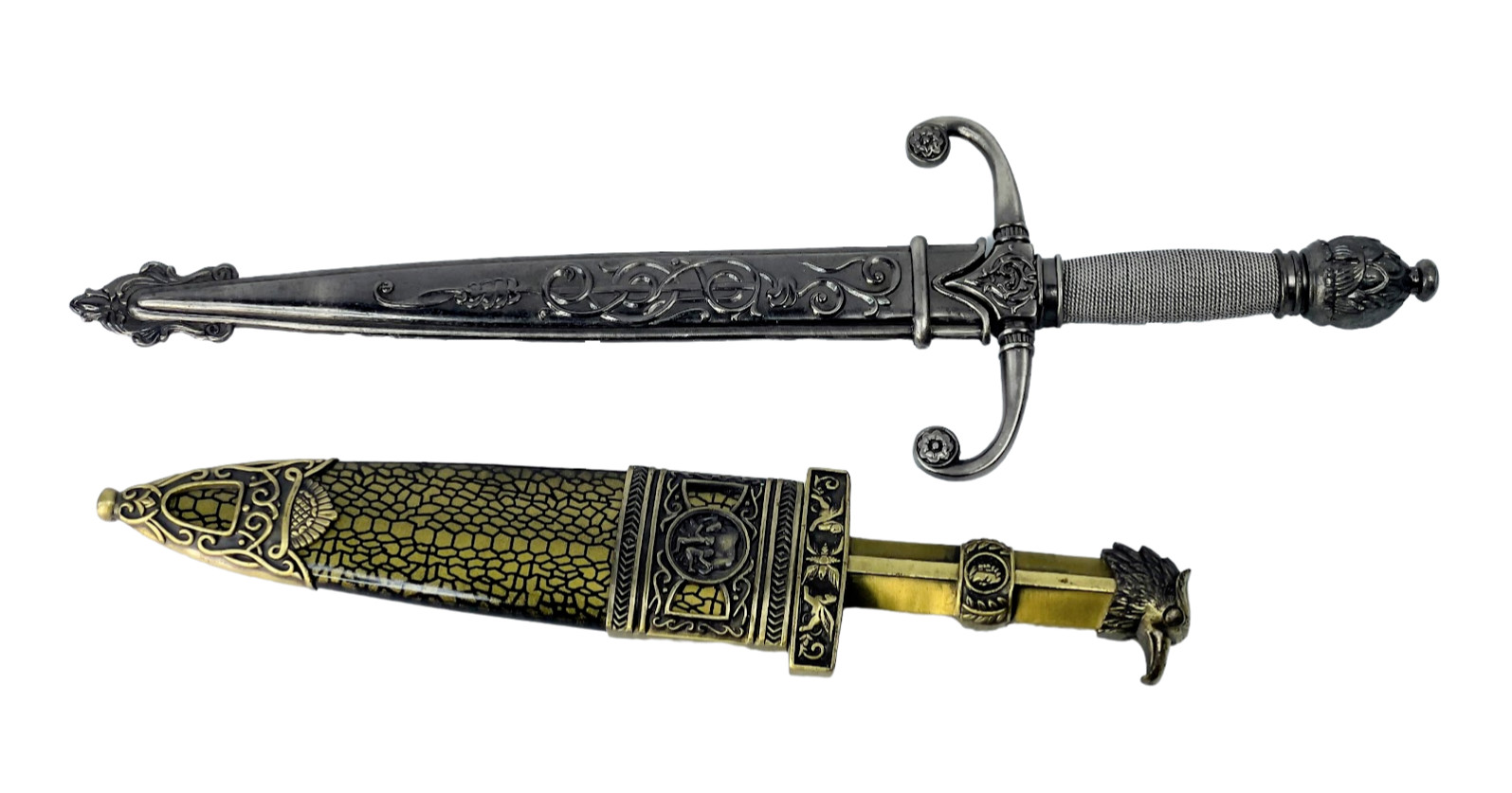 Lot of 2 Vintage Daggers: Fury Gothic & Roman Replica - Collector's Edition