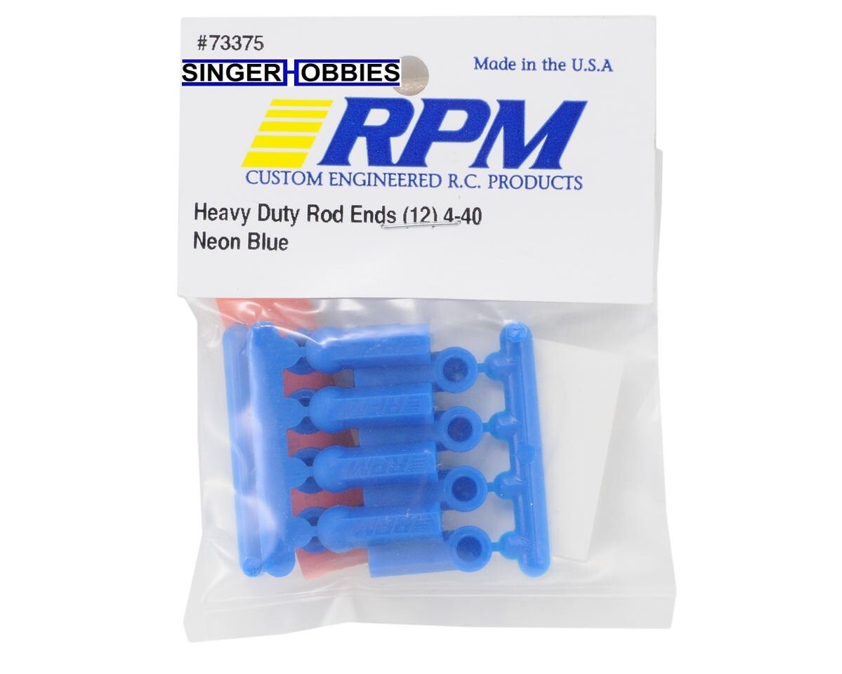 RPM 73375 Heavy Duty 4-40 Rod Ends (Blue) (12) HH
