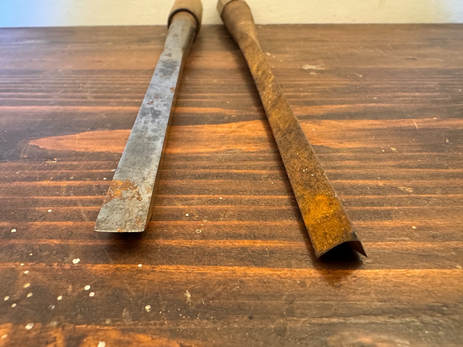 Early Socketed 1/2" Lock Mortice Chisels Bruzz British Woodwork Tools