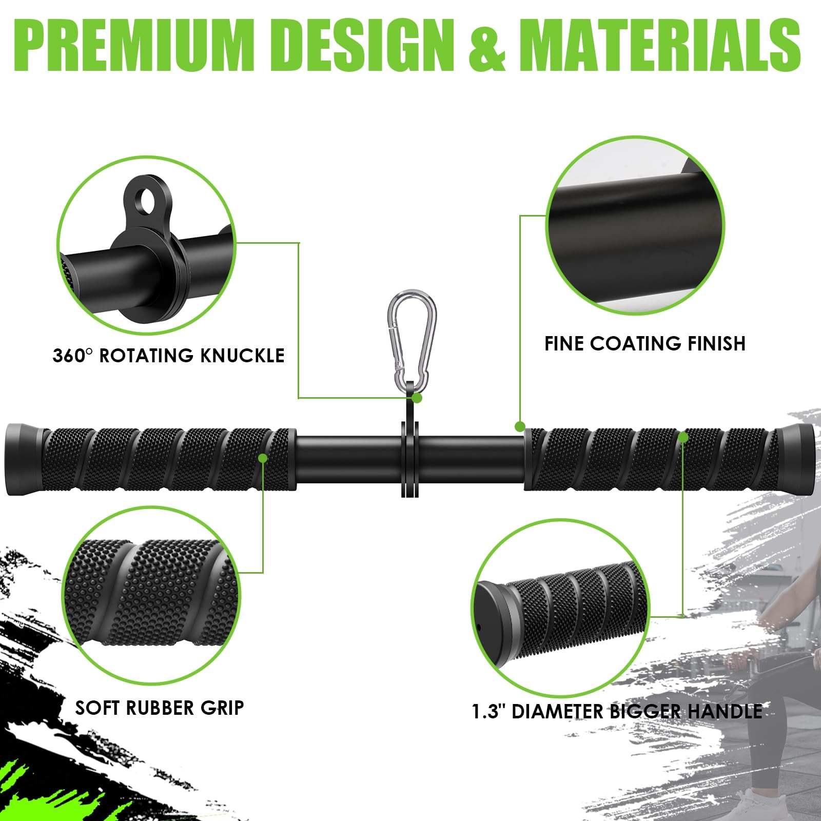 Tricep Pressdowns Straight Bar Cable Attachment ï¼Œ360 Degree Rotating Bicep Pu