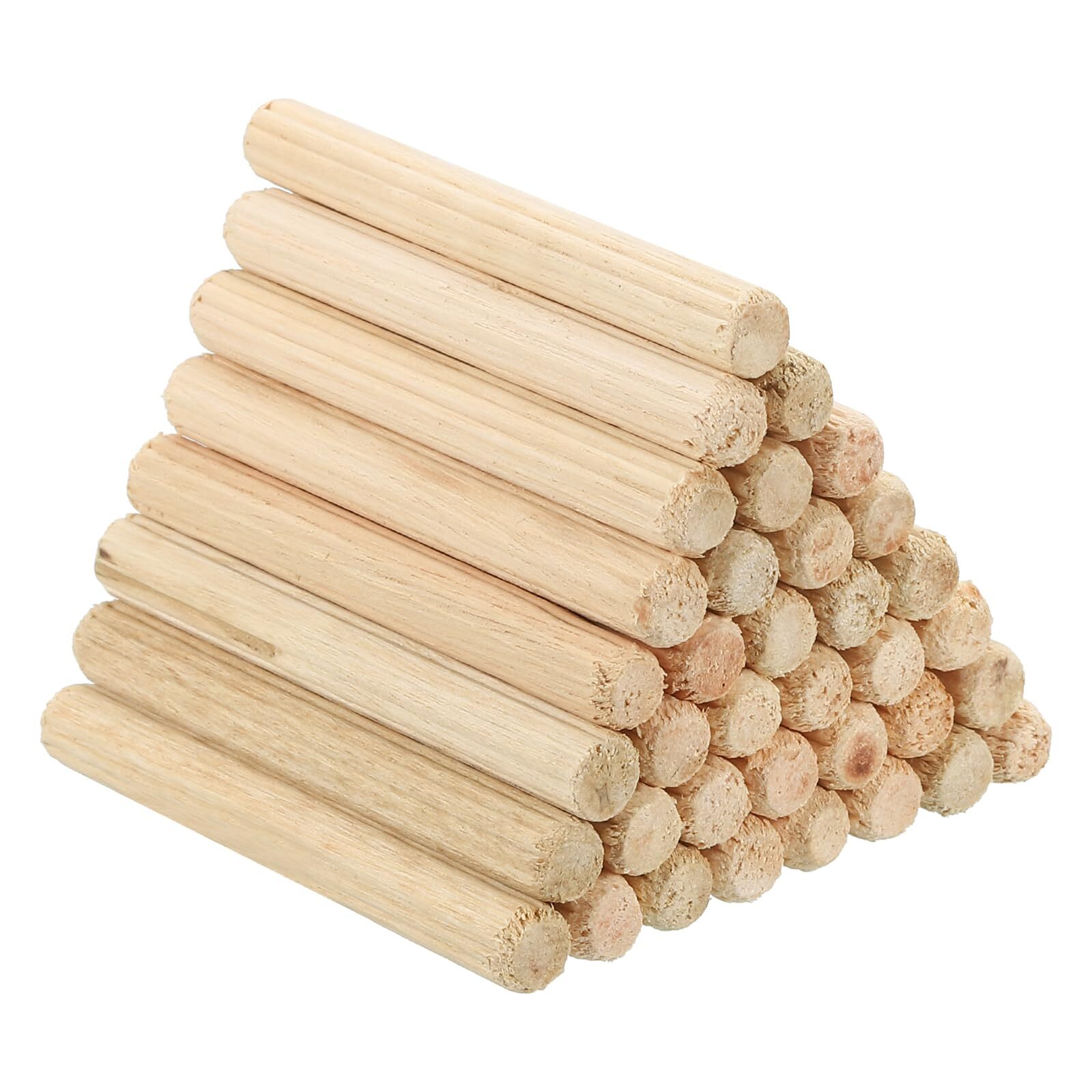 1/4" x 2"6 x 50mm Wood Dowel Pins 60 Pack Fluted Wooden Dowel Pin Straight Gr...