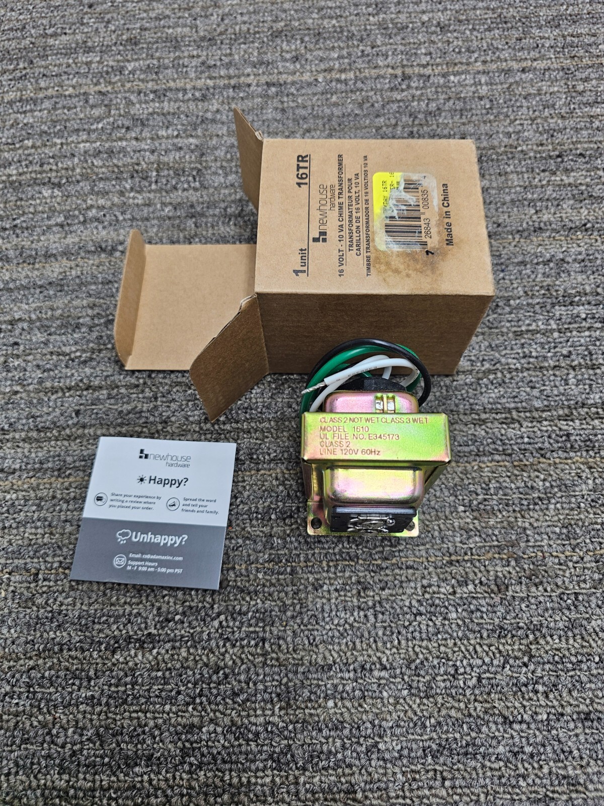 (QTY 2) Newhouse Hardware Doorbell Chime Transformer 16TR Wired 16Volt-10 VA