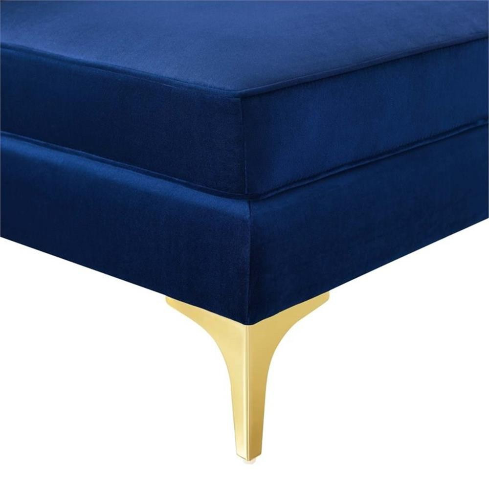 Modway Triumph Channel Performance Velvet Tufted Loveseat in Navy