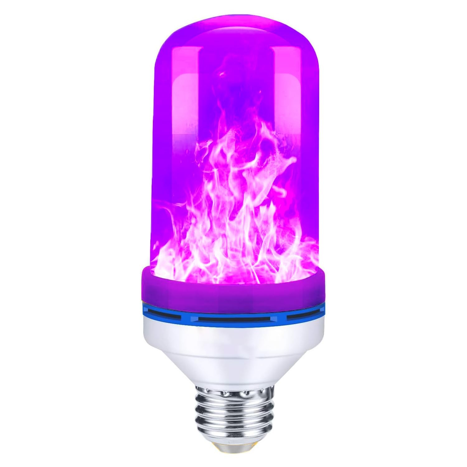 Upgraded LED Purple Flame Light Bulbs, 4-Mode Flickering Light Bulbs with Gra...