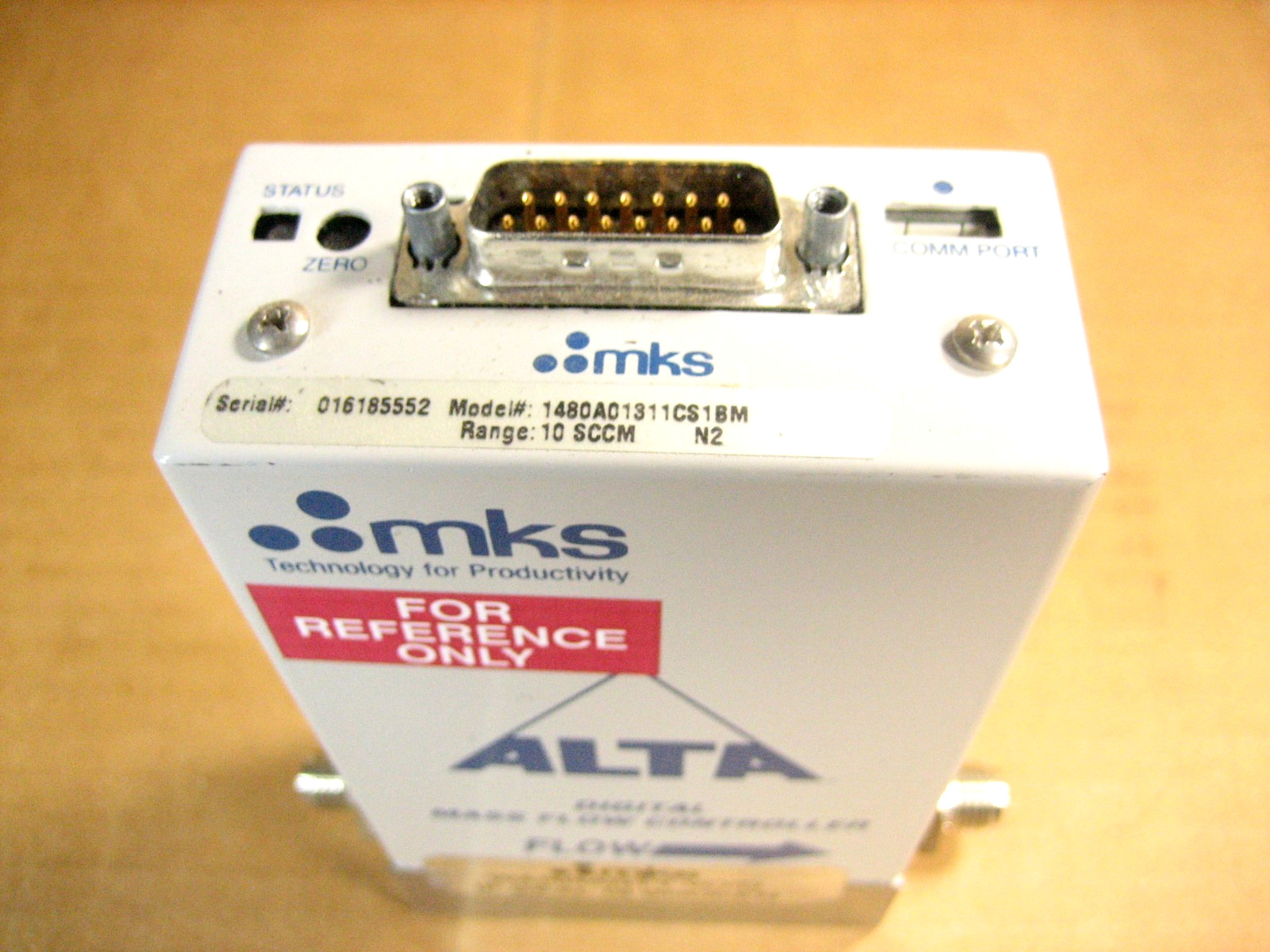 MKS ALTA Digital Mass Flow Controller 1480A01311CS1BM, 10 SCCM N2