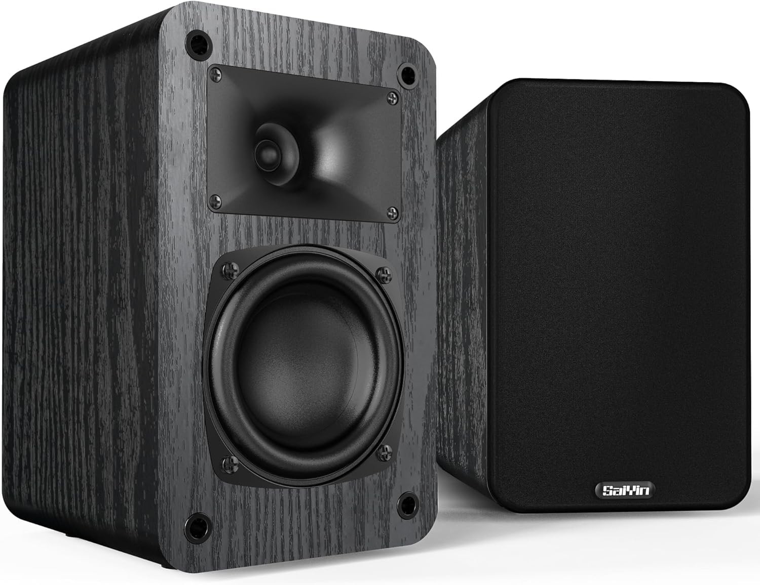 Passive Bookshelf Speakers, 2-Way 3.5" Woofer Black