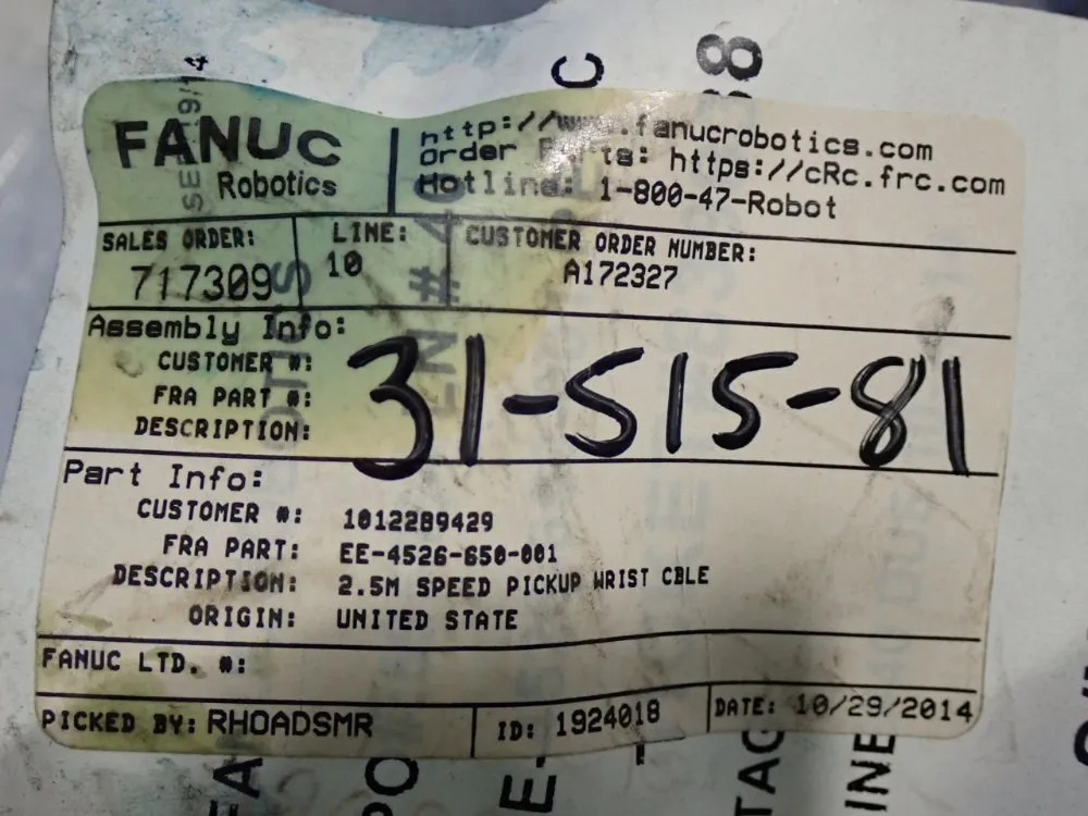 FANUC EE-4526-650-001 CABLE 08233142744