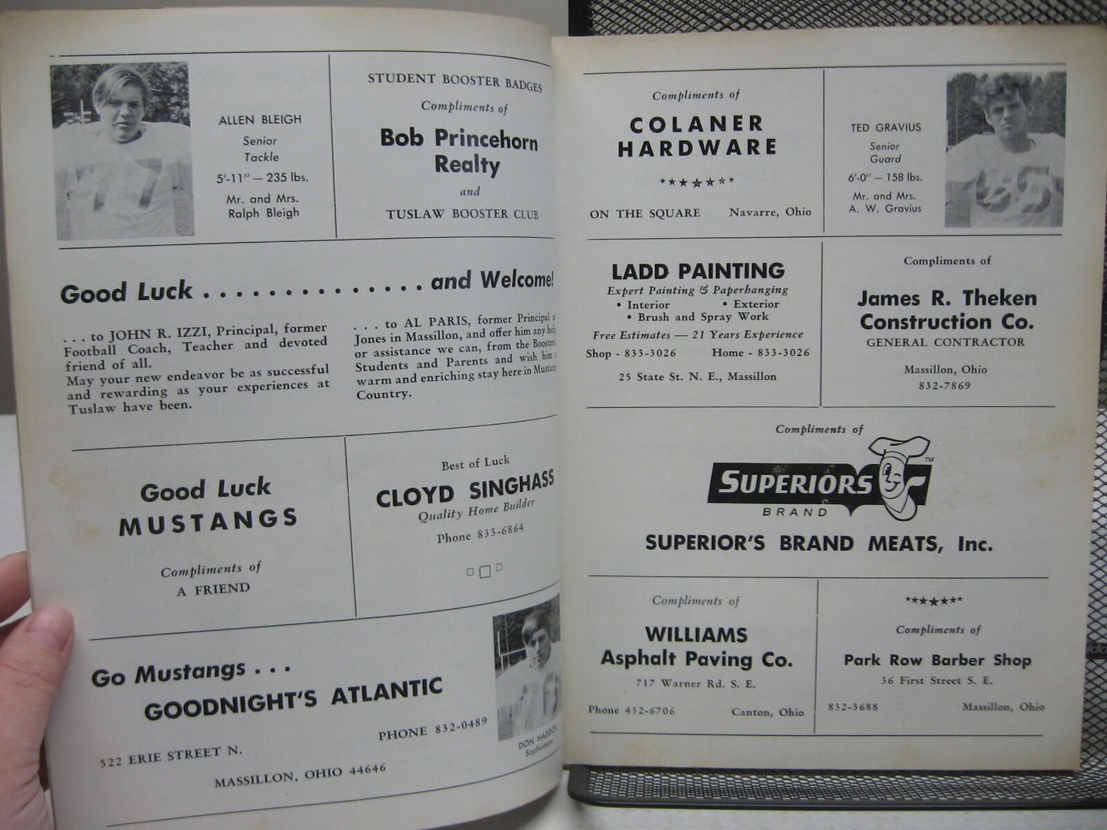 1970 Football Program Tuslaw Mustangs vs Northwest