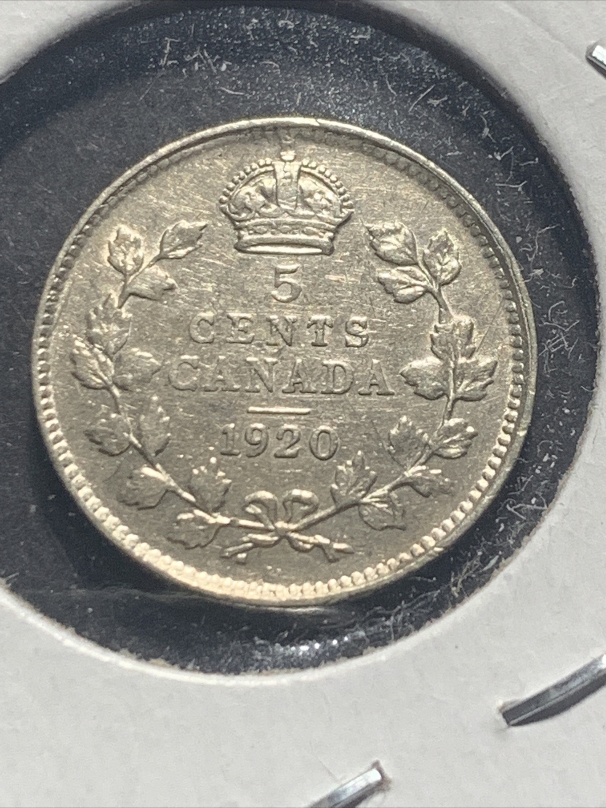 1920 Canada 5 Cents, silver coin