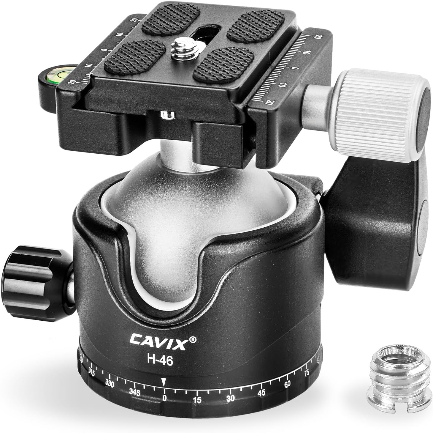 Tripod Ball Head Mount Large Ball 1/4" Arca Swiss QR Plate 360 Degree Tilt H46