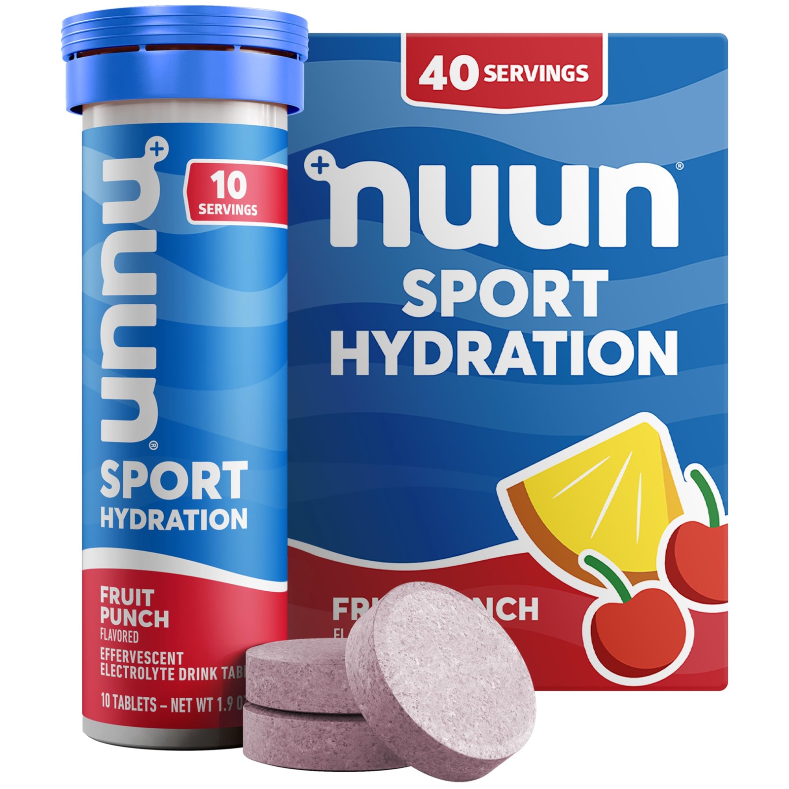 Nuun Sport Electrolyte Tablets Fruit Punch 4 Pack Vegan Hydration Drink