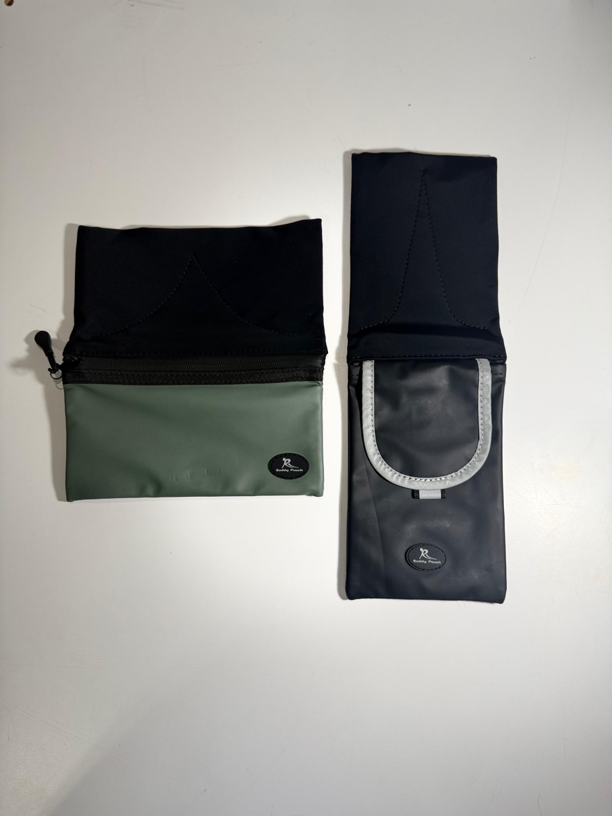 Buddy Pouch Wearable Pocket Pouch for Phone, Keys & Cards – Black/Green