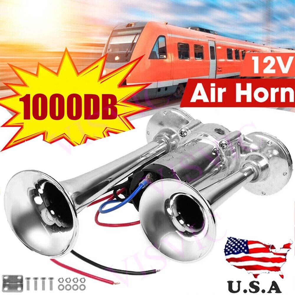 Air Train Horn Kit for Truck Car Super Loud  1000DB 12V Electric Trains Horns US